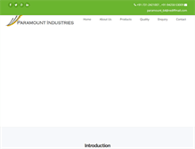 Tablet Screenshot of paramountindustriesindia.com